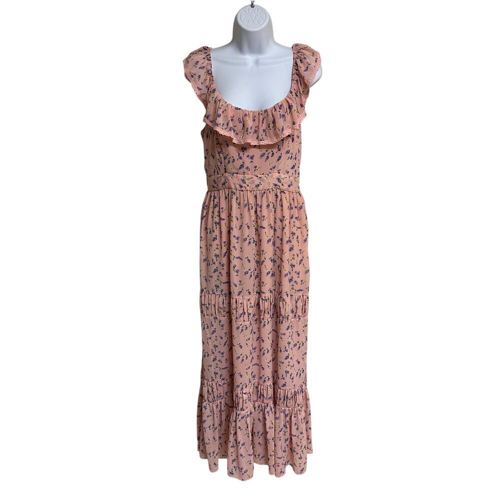 EUC Free the Roses Noa Floral Maxi Dress Romantic Cottagecore Size M - Picture 4 of 10